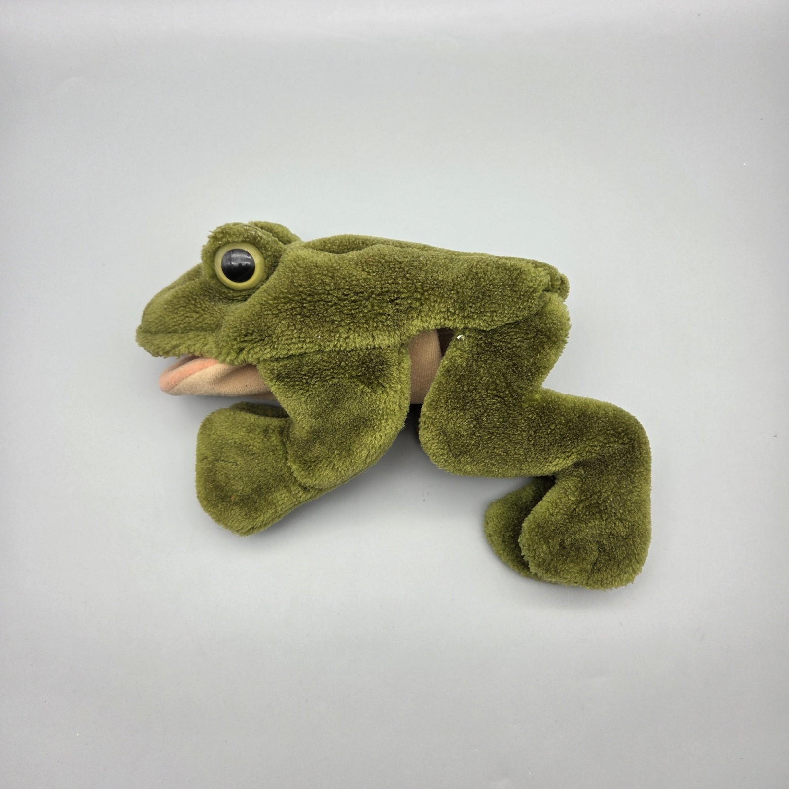 Vintage Folkmanis Folktails Hand Puppet Frog Green Stuffed Animal Plush Wildlife