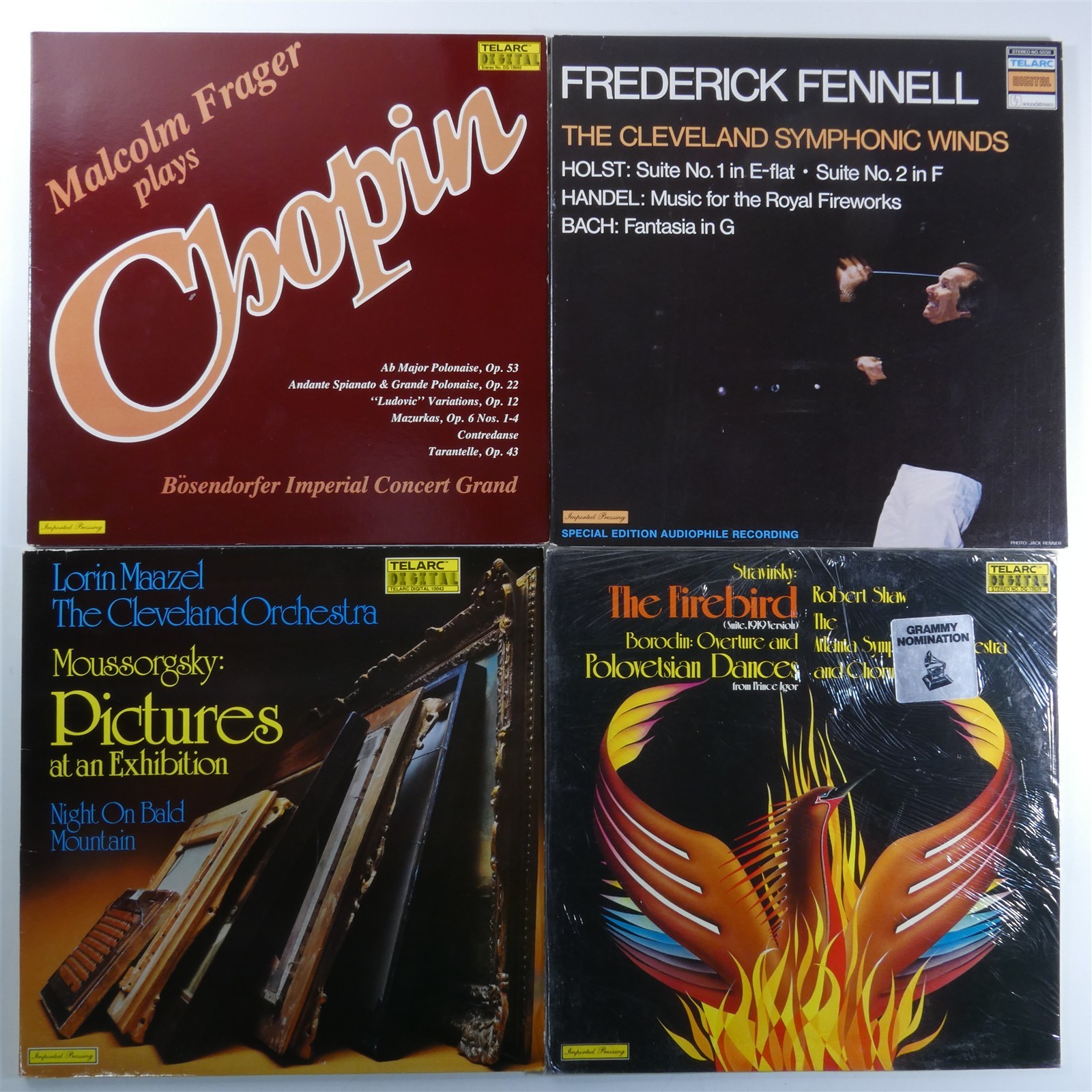 Lot of 8 TELARC digital TCHAIKOVSKY/ RAVEL/ CHOPIN/ TIME WARP etc. 8xLP NM C480