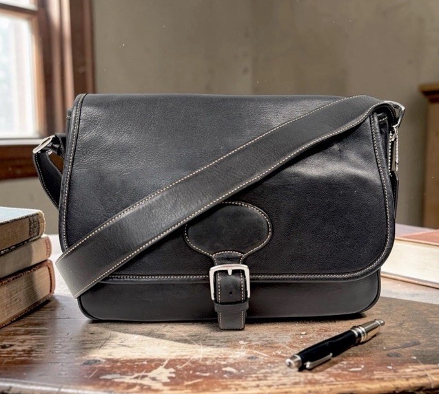 VTG Coach Hampton Black Messenger Flap Crossbody Shoulder Bag 7750 VTG Coach Hampton Black Messenger Flap Crossbody Shoulder Bag 7750