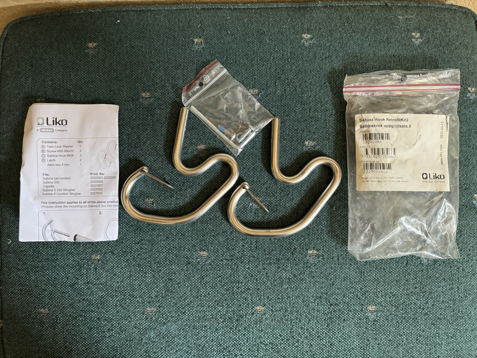 Hill Rom Liko Sabina 200 Hook Retrofit Kit  20290046