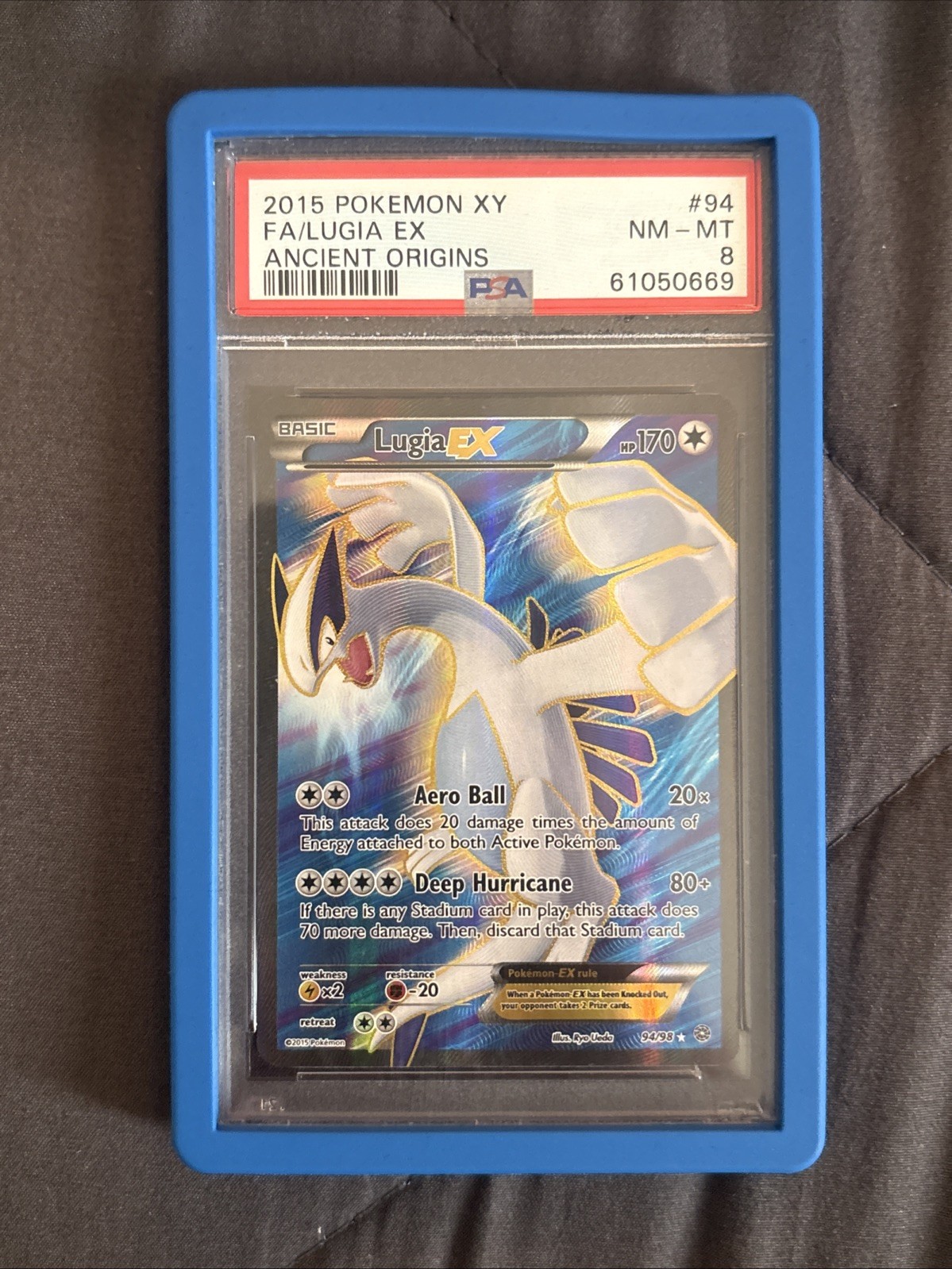 POKEMON LUGIA EX 2015 XY ANCIENT ORIGINS #94 FA PSA 8