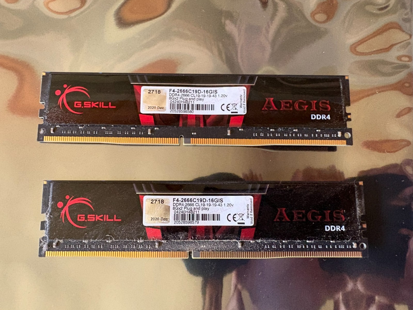 G. SKILL 16 GB (8 GBx2) DDR4-2666 | CL19-19-19-43 1.20v 8Gx2 F4-2666C19D-16GIS