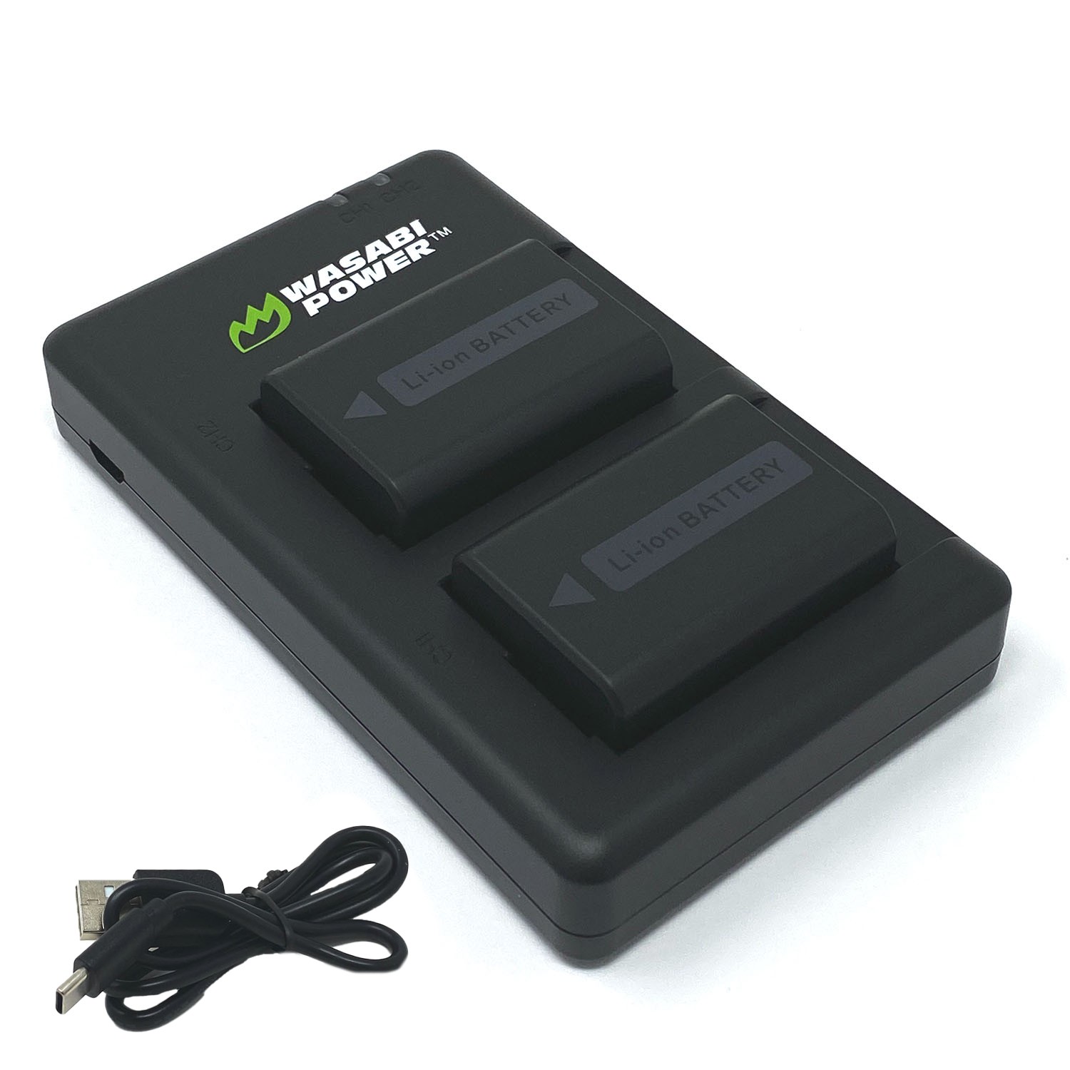Wasabi Power Battery (2-Pack) and USB-C Dual Charger for Sony NP-FW50