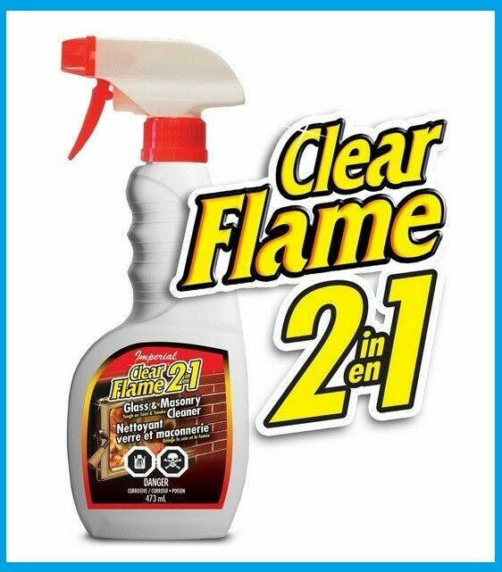 IMPERIAL CLEAR FLAME 2 in 1 Glass & Masonry Cleaner 16oz TOUGH ON SOOT #KK0047