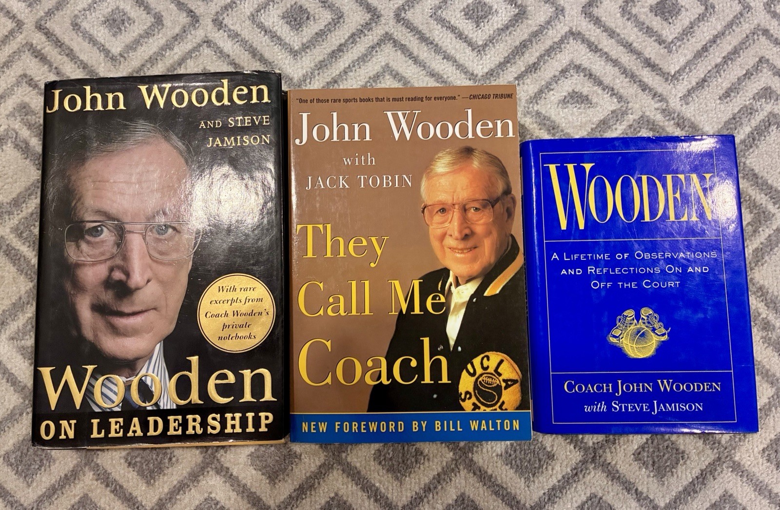 Bundle of 3 John Wooden Books on Coaching Basketball & Leadership