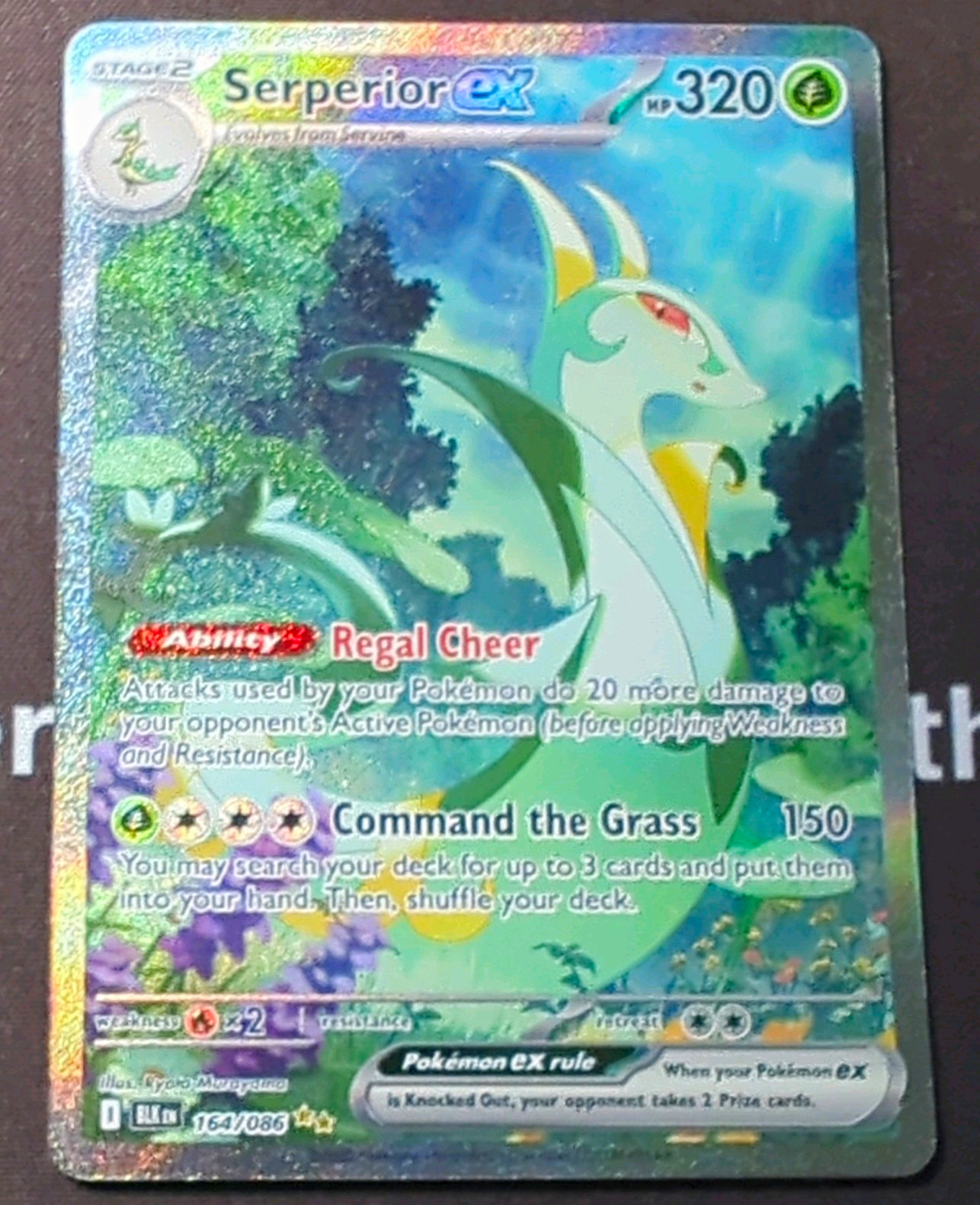 Pokemon TCG Serperior ex SV: Black Bolt 164/086 Full Art Holo EN