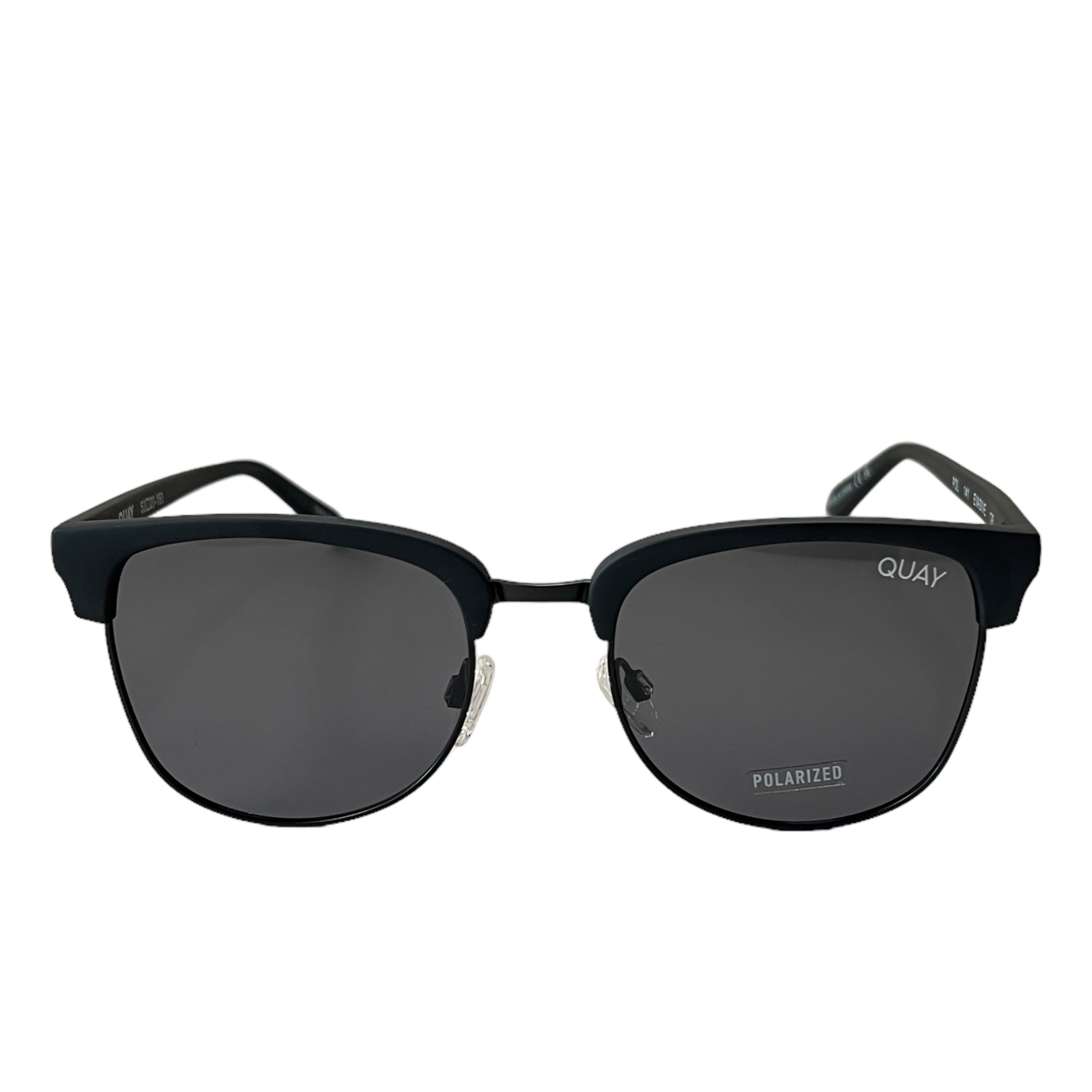 Quay Australia Evasive Sunglasses Matte Black Smoke Polarized