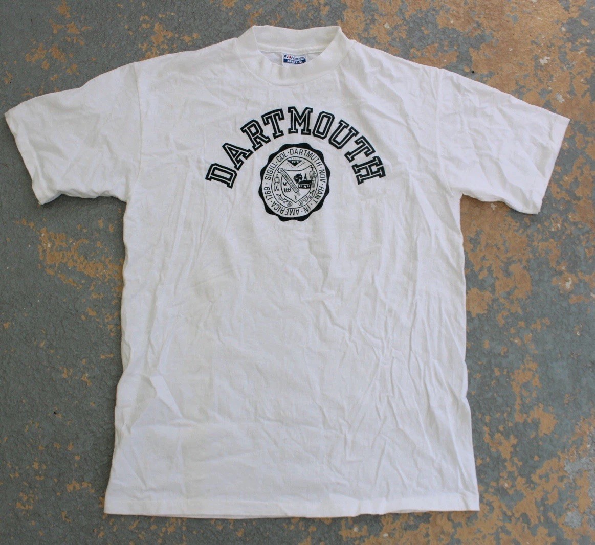 Hanes Beefy-T Dartmouth College Graphic Tee White/Black Size L single stitch VTG Hanes Beefy-T Dartmouth College Graphic Tee White/Black Size L single stitch VTG