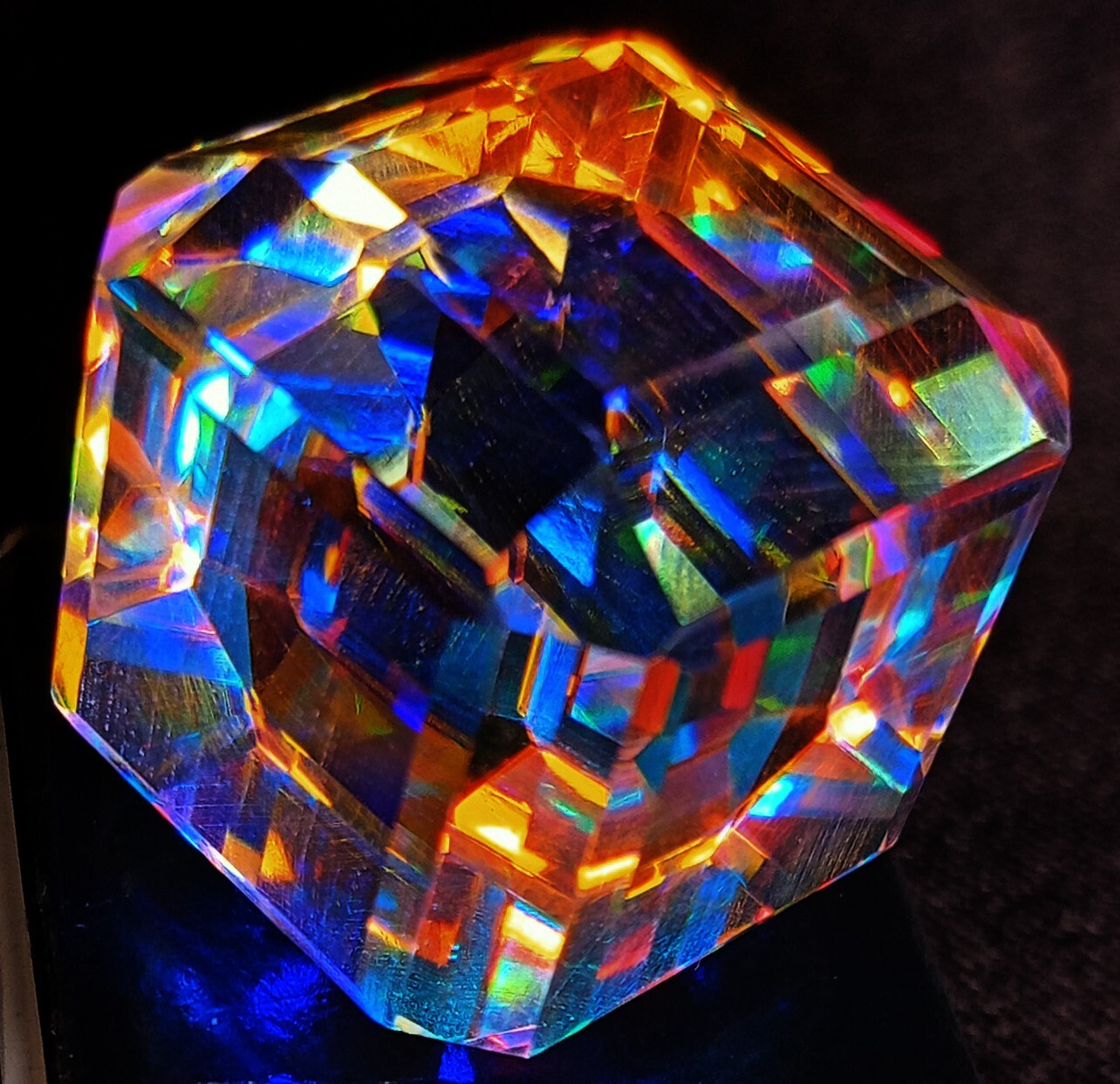 Superb Natural Mystic Topaz Rainbow Color Cube Cut Certified 108.40 Ct Gemstone