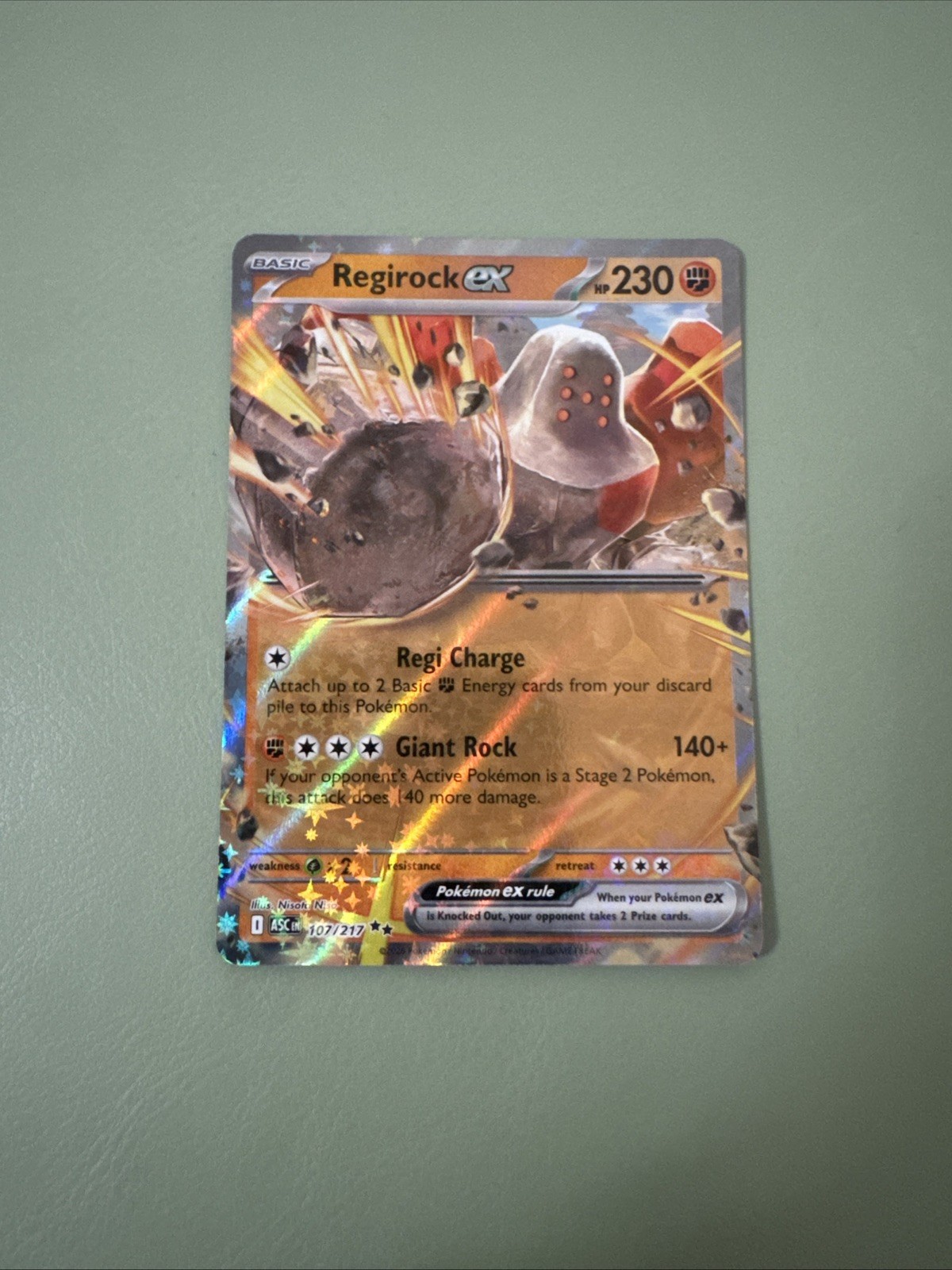 Regirock ex Holo Double Rare ME: Ascended Heroes 107/217 NM Regirock ex Holo Double Rare ME: Ascended Heroes 107/217 NM