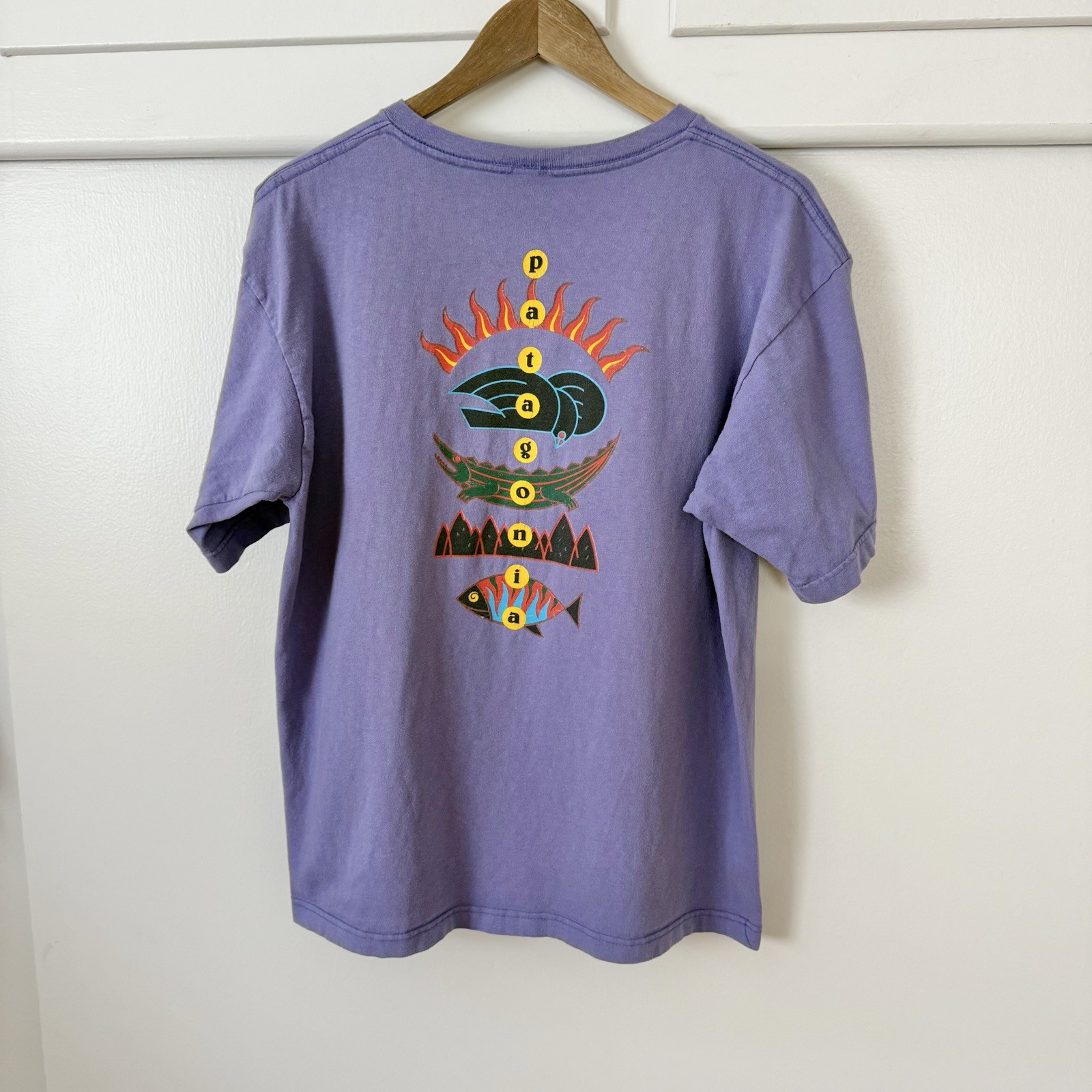 Vintage 90s Patagonia Purple Cotton Beneficial T\'s No Snow Animals Men’s Large Vintage 90s Patagonia Purple Cotton Beneficial T\'s No Snow Animals Men’s Large