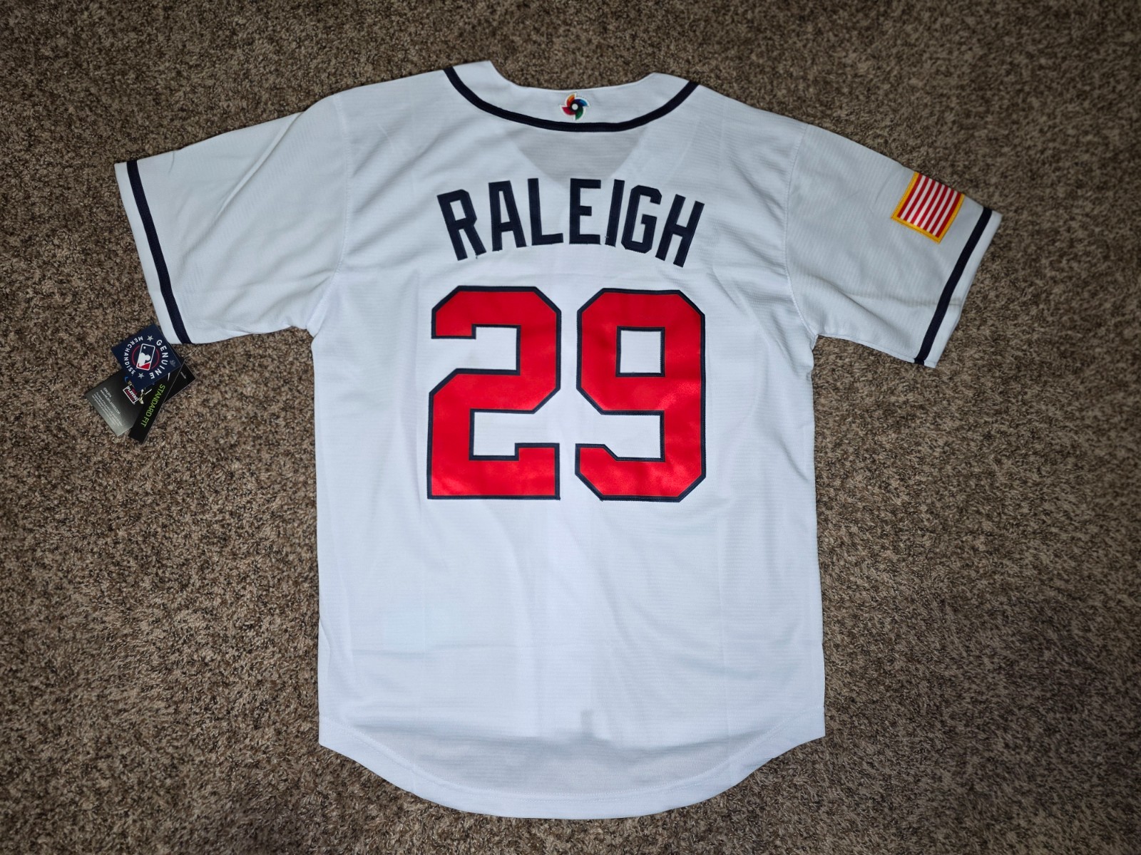 Cal Raleigh #29 Seattle Mariners Men\'s White Team USA Jersey Cal Raleigh #29 Seattle Mariners Men\'s White Team USA Jersey