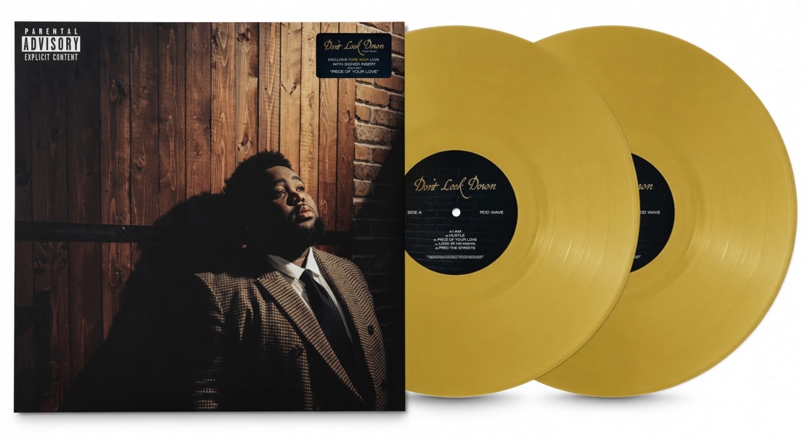 Rod Wave Don’t Look Down Exclusive Gold Tour Edition Vinyl 2LP SIGNED Insert Rod Wave Don’t Look Down Exclusive Gold Tour Edition Vinyl 2LP SIGNED Insert