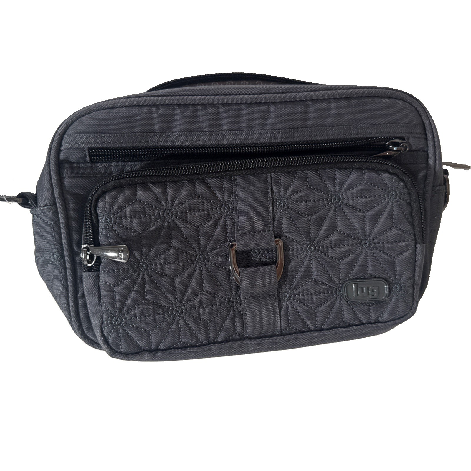 Lug Carousel Gray Quilted Crossbody Bag RFID Blocking Travel Handbag Lug Carousel Gray Quilted Crossbody Bag RFID Blocking Travel Handbag
