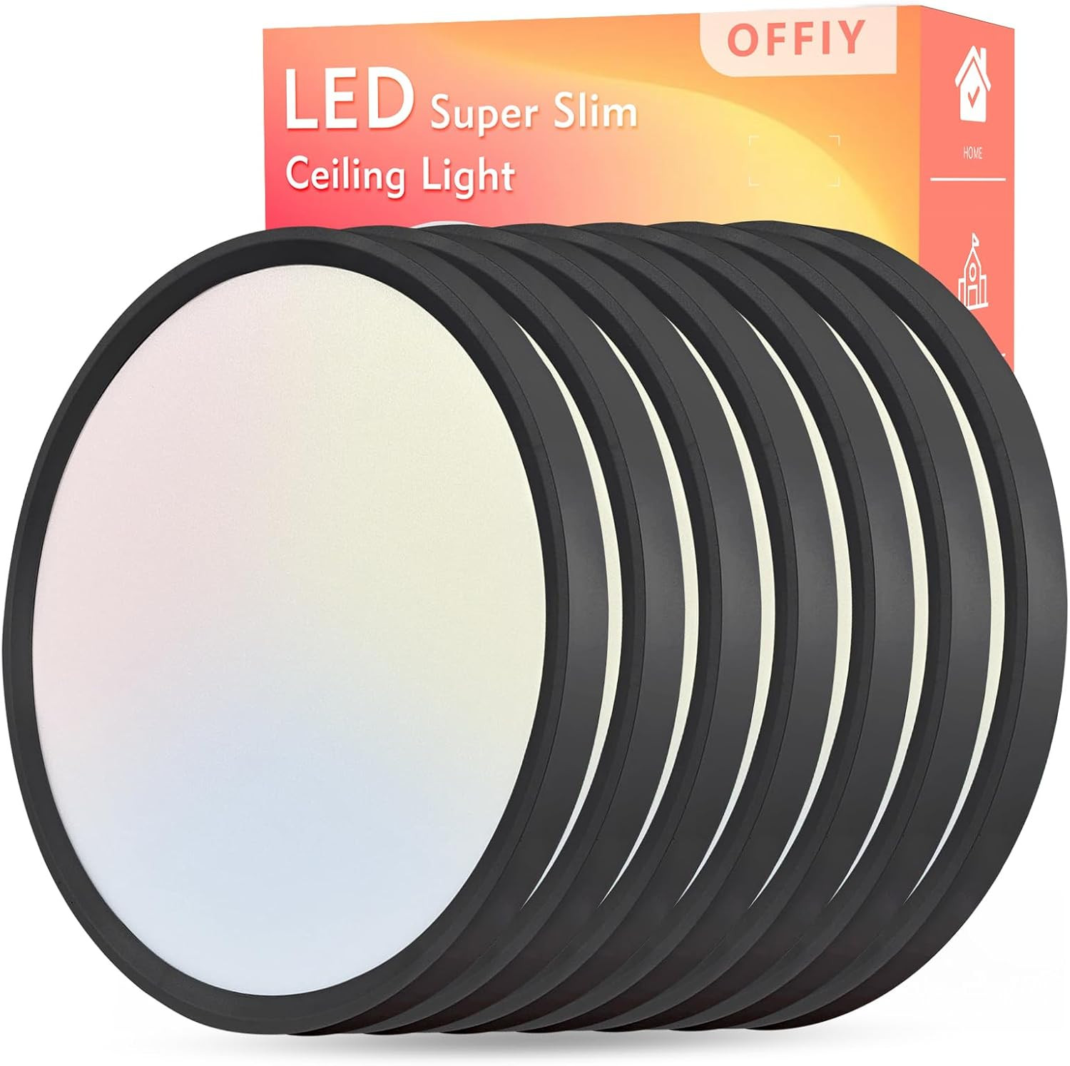 6PK 15.8 Inch Led Ceiling Light Flush Mount, 34W, 3060LM, 3000K/4000K/6000K CCT