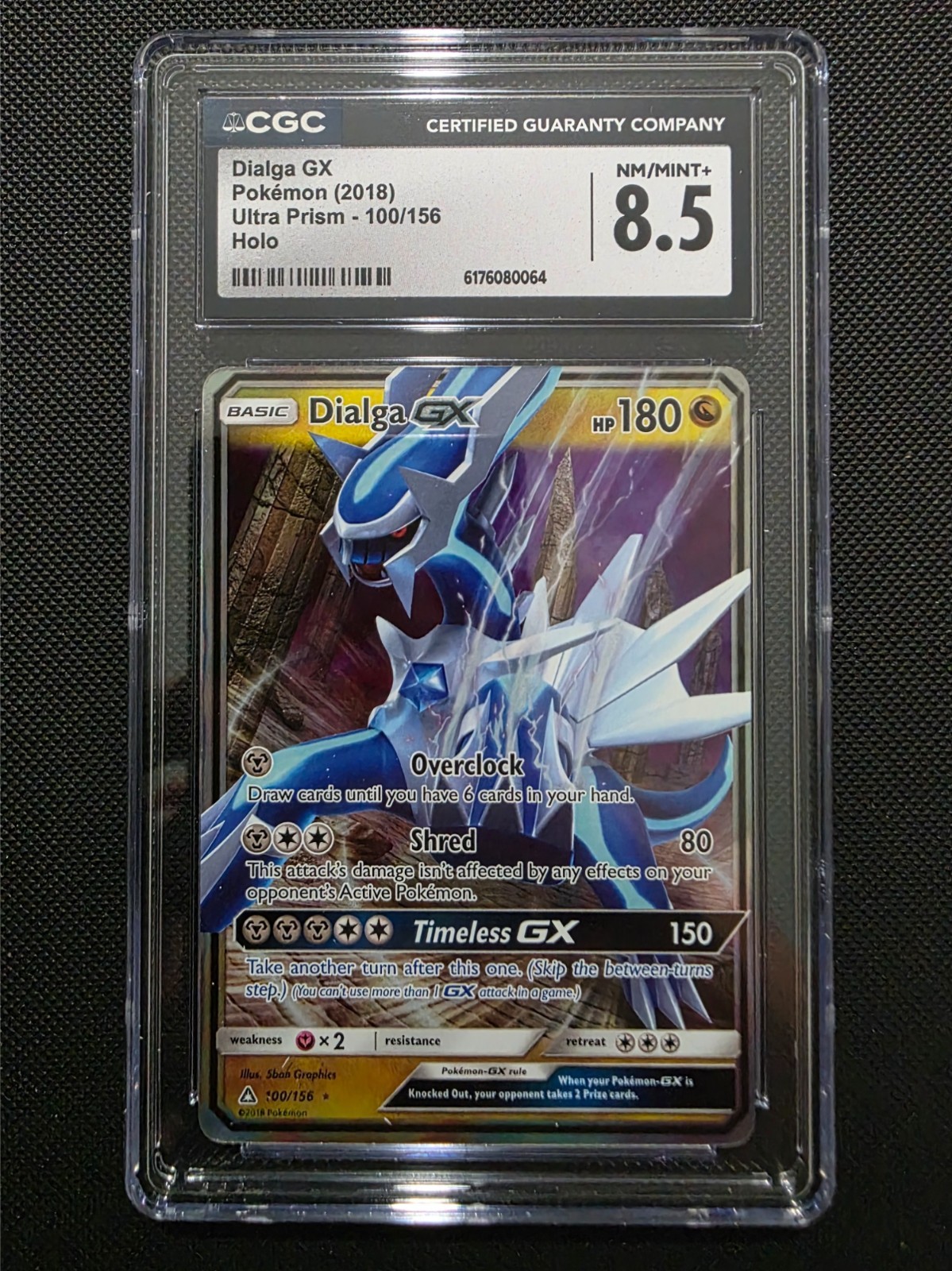CGC 8.5 Dialga GX 82/131 Forbidden Light Holo Pokemon Card