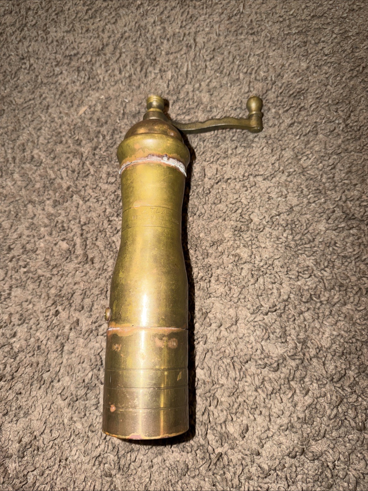 Vintage Atlas Imports Copper & Brass Pepper Mill Grinder Made in Greece 9\
