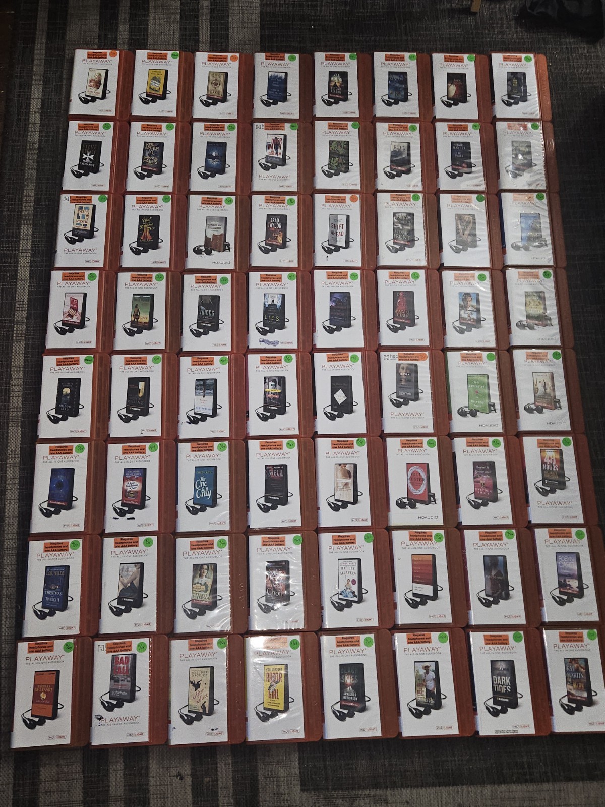 Lot of 64 Playaway Audiobooks Audio Books Adult Fiction Mystery Romance PLW-5