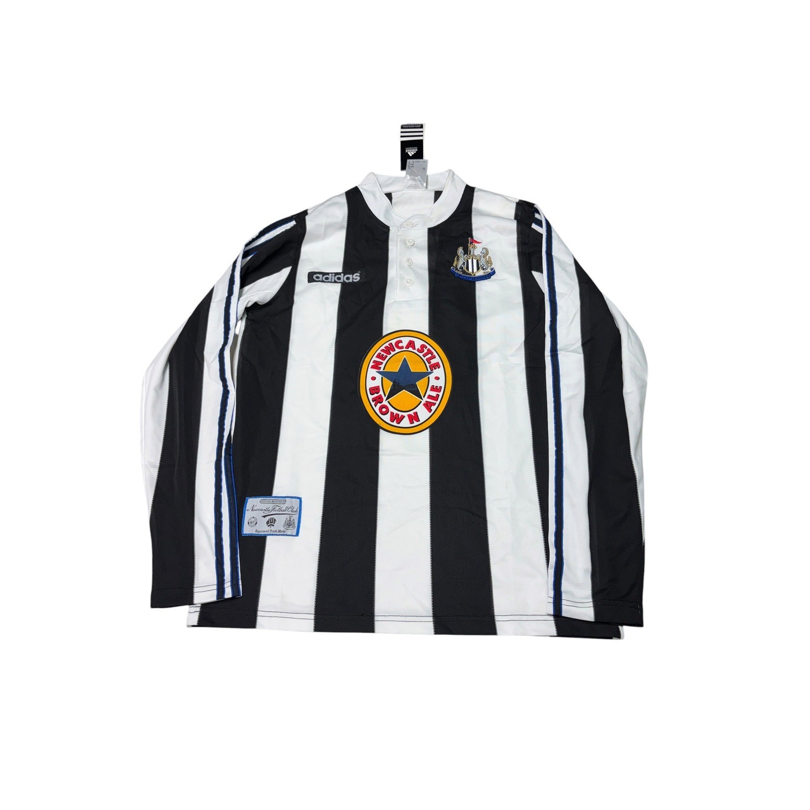 NWT Adidas Newcastle United 96 97 Jersey Long Sleeve Black White Mens Medium