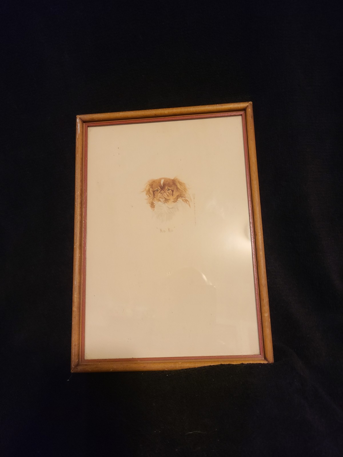 Vintage Dog Portrait Cavalier King Charles Spaniel H.P. Titled Signed Dated... Vintage Dog Portrait Cavalier King Charles Spaniel H.P. Titled Signed Dated...
