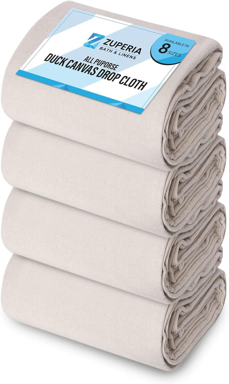 Canvas Drop Cloth for Painting (Size 9X12 Feet Pack of 4) Pure Cotton Painters D