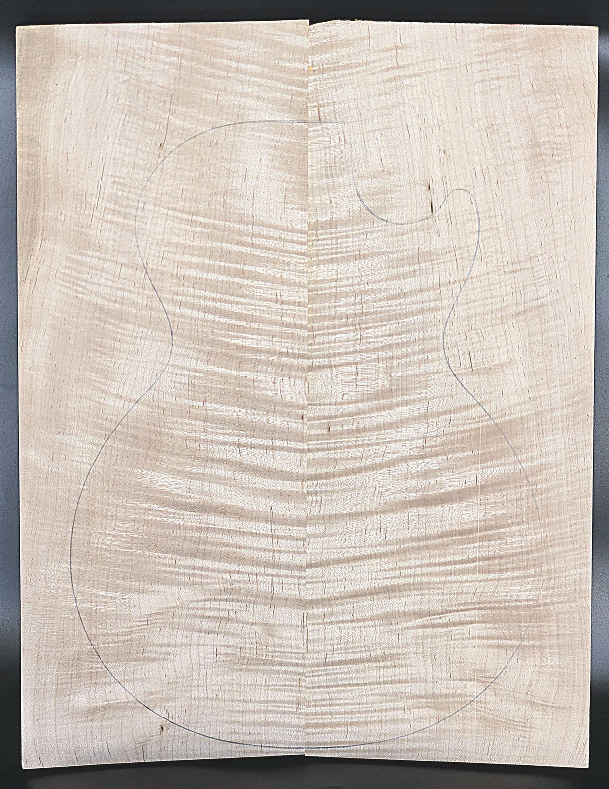 Carve Top 4A Curly Maple-Glued Up-Discounted-Flaw (20-1/2