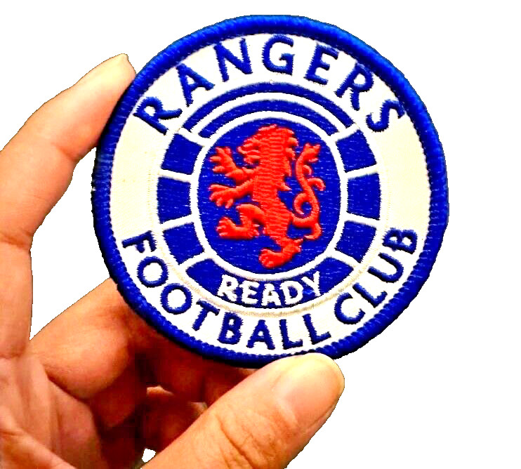 SPECTACULAR GLASGOW RANGERS FC EMBROIDERED IRON-ON SOCCER/FOOTBALL TEAM PATCH...