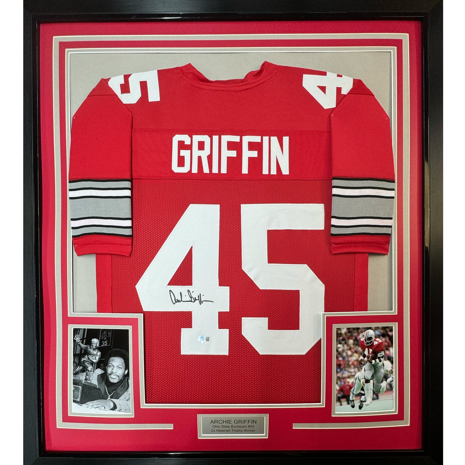 Framed Autographed/Signed Archie Griffin 35x39 Ohio State Jersey BAS COA Framed Autographed/Signed Archie Griffin 35x39 Ohio State Jersey BAS COA