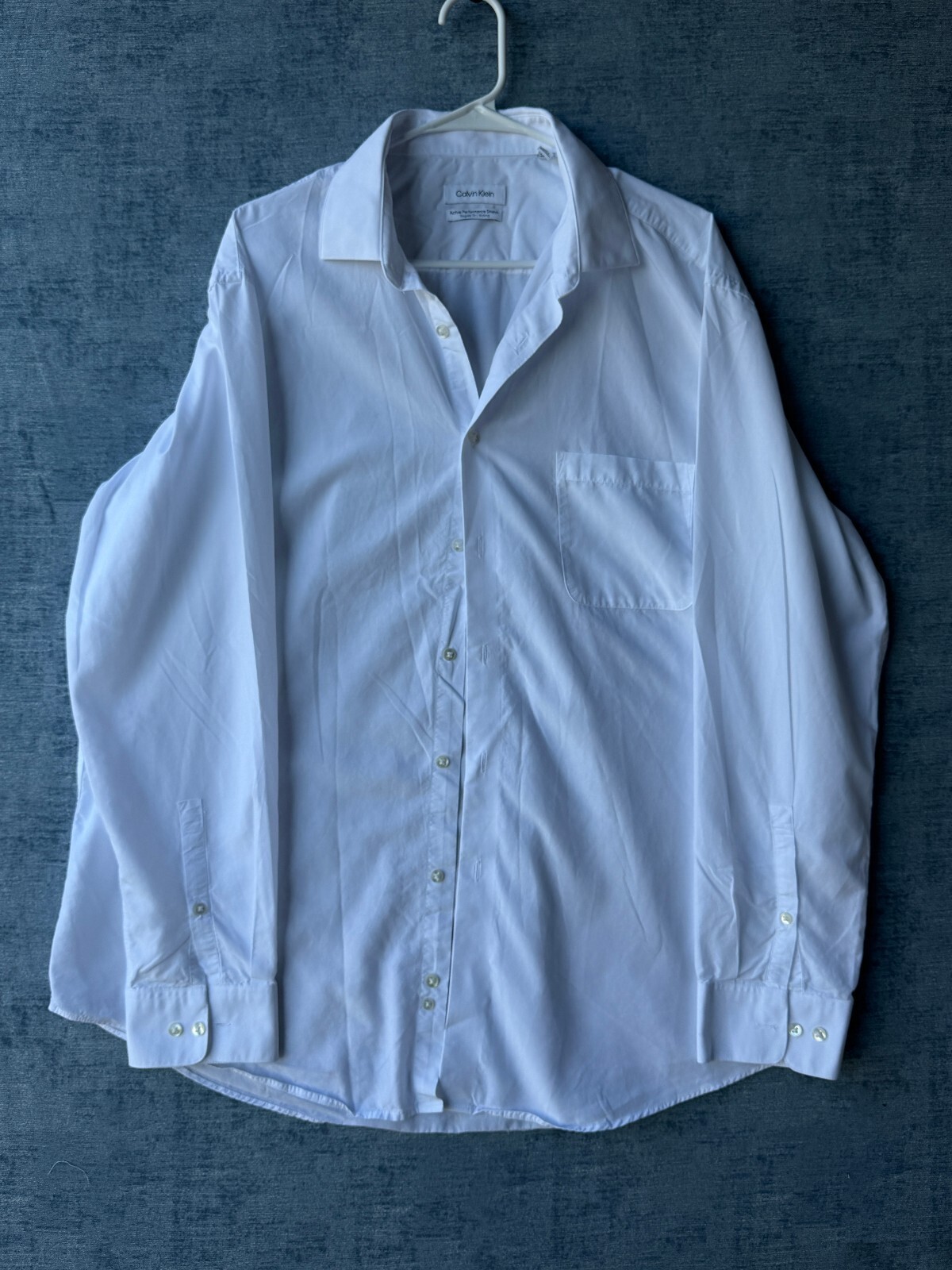 Calvin Klein Active Performance Regular White Stretch Wicking Shirt XL