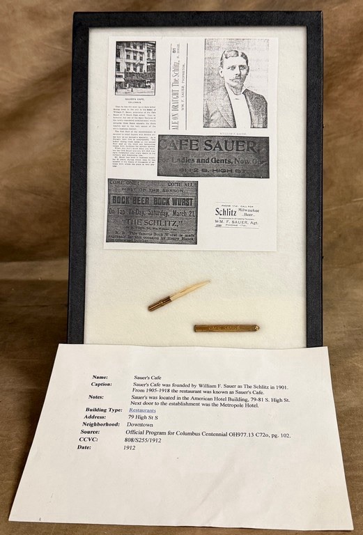 Rare Early 1900’s Sauer’s Cafe Tooth Pick Advertising 1912 Rare Early 1900’s Sauer’s Cafe Tooth Pick Advertising 1912