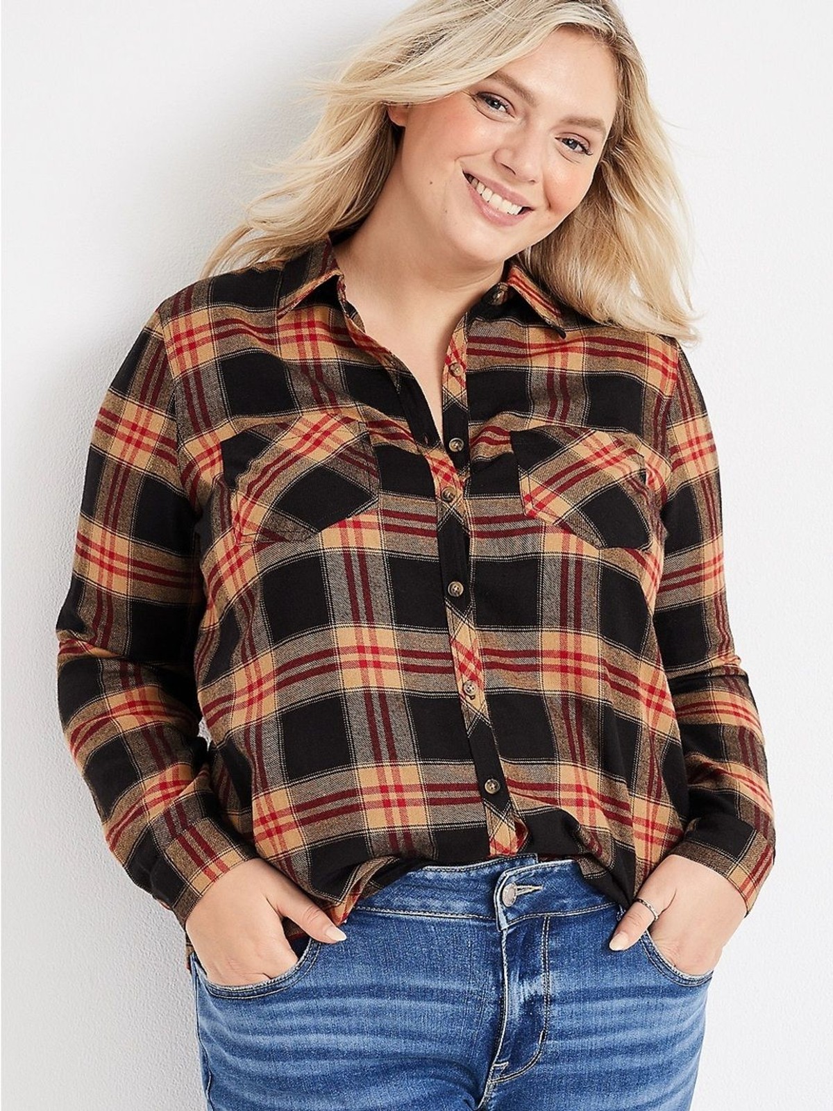 Maurice\'s Women\'s Plus Size Cabin Plaid Button Down Shirt XXL Fall Lumberjack Maurice\'s Women\'s Plus Size Cabin Plaid Button Down Shirt XXL Fall Lumberjack