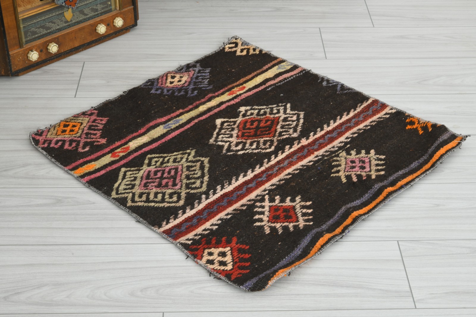 2x3 Turkish Door Mat Rug Hand-Knotted Vintage Small Rugs Oushak Mini Carpet,433