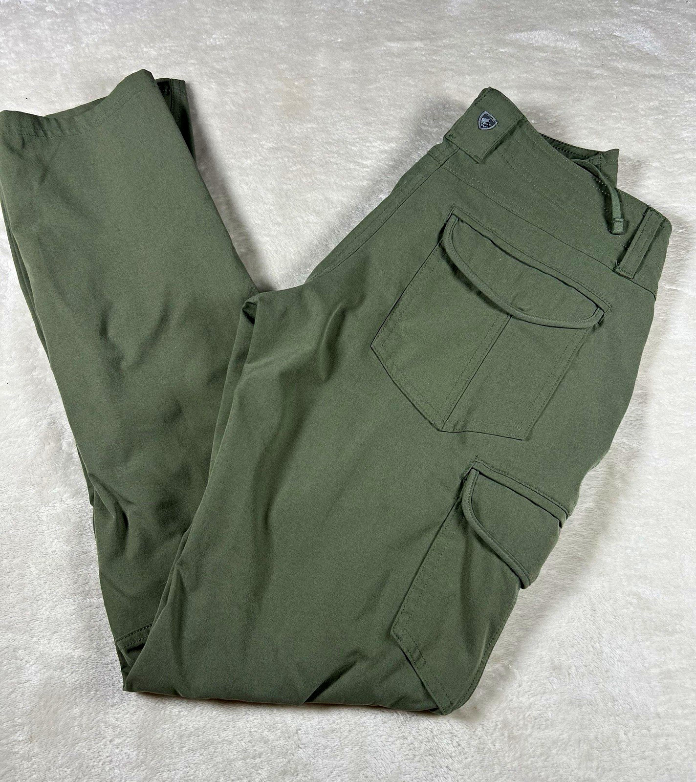 KÜHL Women’s Green Cotton Cargo Hiking Pants Roll-Tab Cuffs Size 0 REG