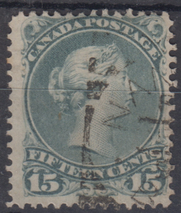 Canada  Scott #30iv   15 cent greenish grey  \