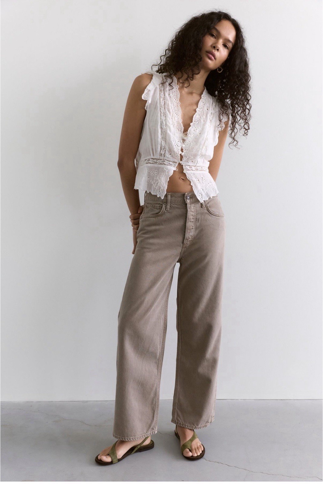 AGOLDE Ren High Rise Wide Leg Jeans in Trail NWT Sz 25