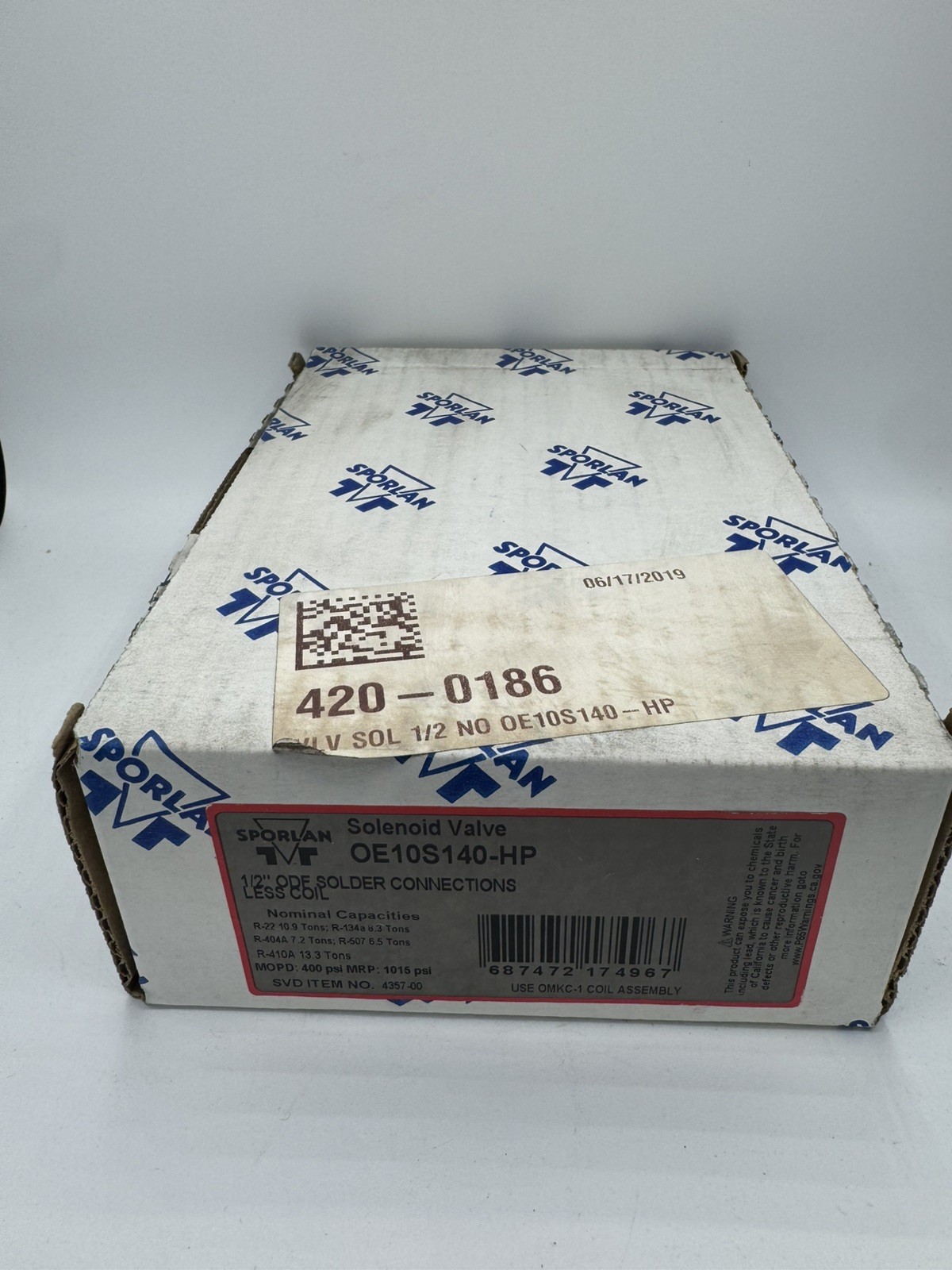 Sporlan OE10S140-HP Solenoid Valve 1/2\ Sporlan OE10S140-HP Solenoid Valve 1/2\