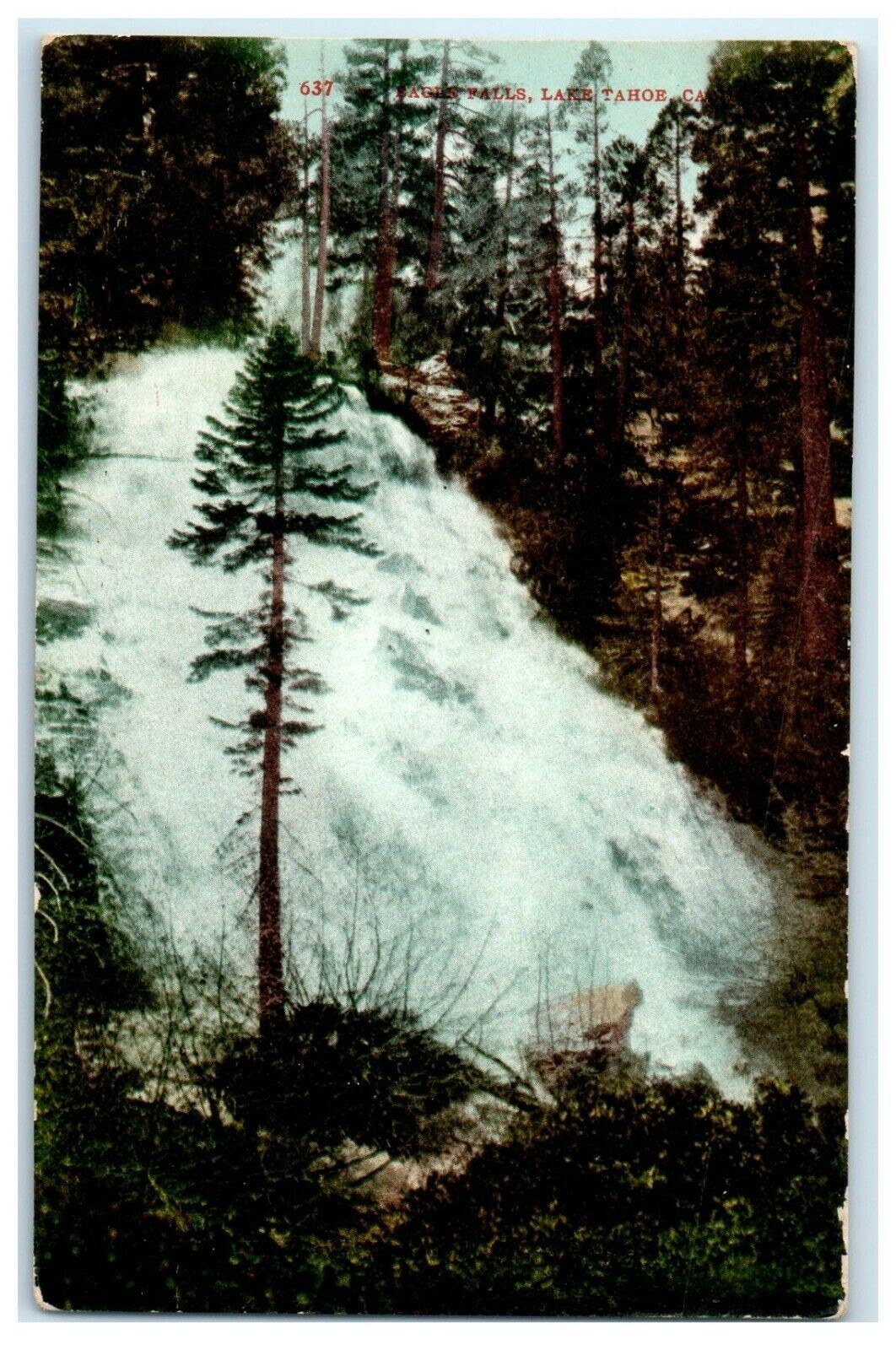 c1910's Eagles Falls Waterfall Lake Tahoe California CA Antique Postcard c1910's Eagles Falls Waterfall Lake Tahoe California CA Antique Postcard