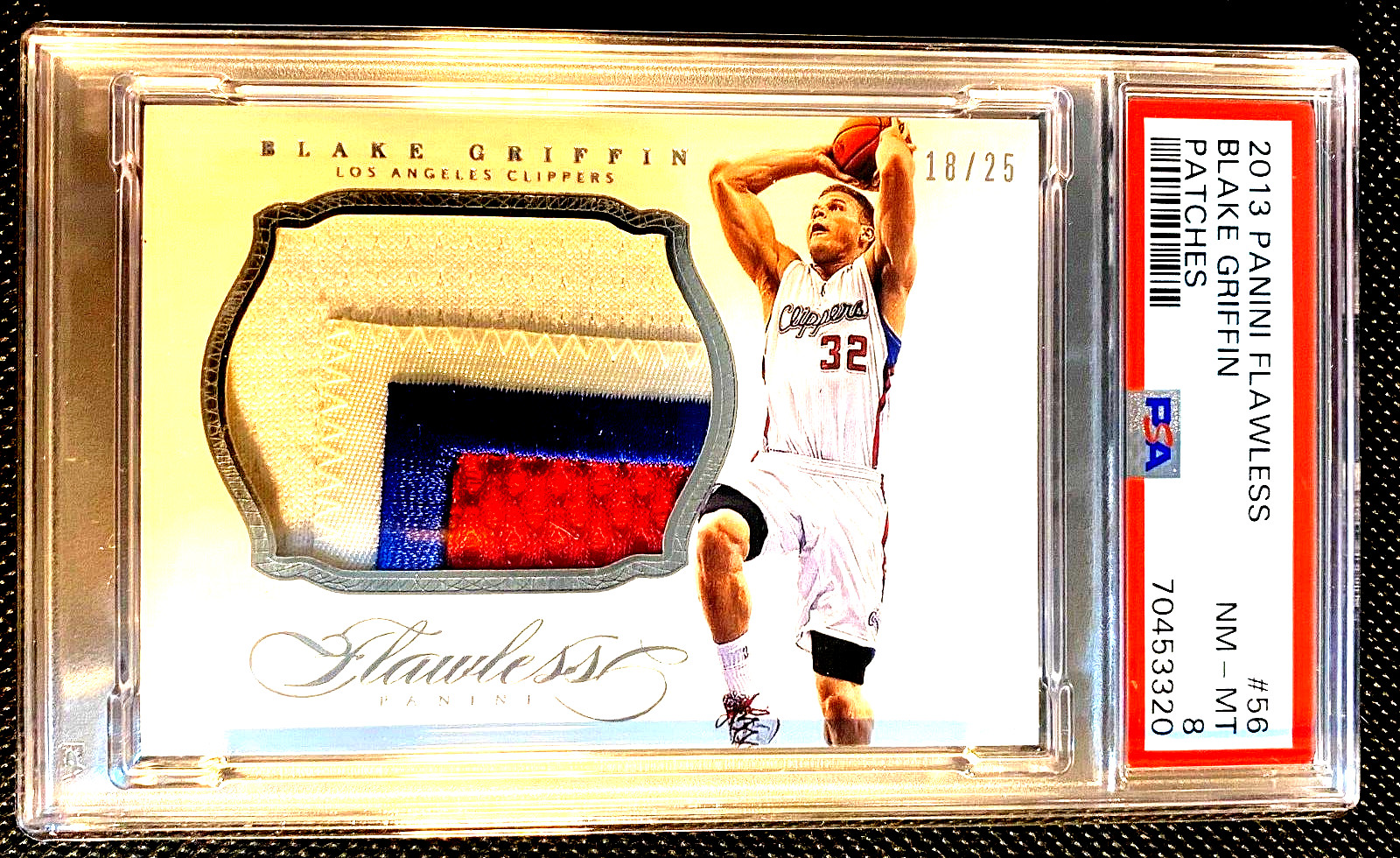 PSA 8 NM/MT BLAKE GRIFFIN 2013 FLAWLESS CLIPPERS PATCH SSP /25 G5053