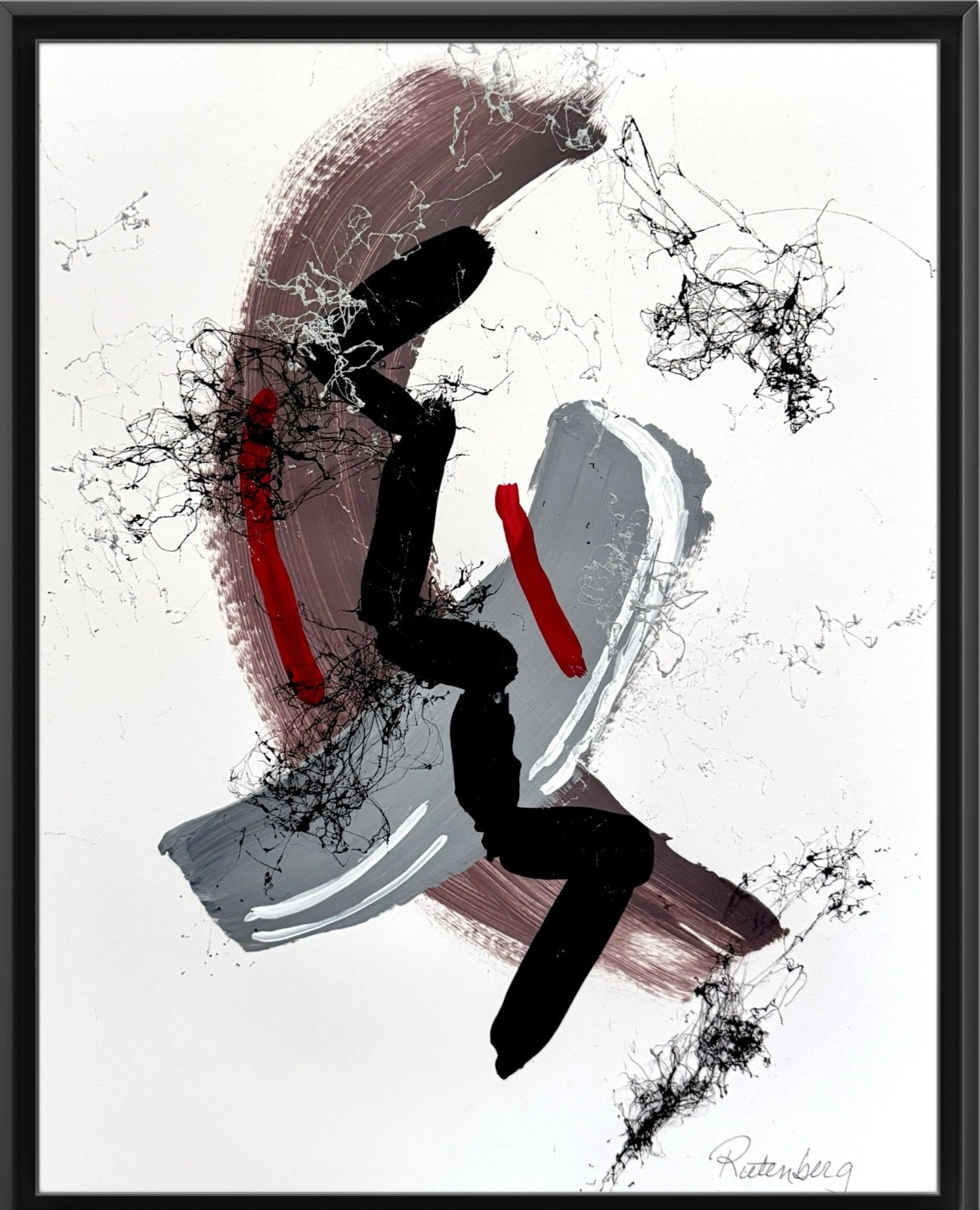 Rutenberg Abstract Original Signed Mixed Media Art Painting 11x14 ON HEAVY PAPER