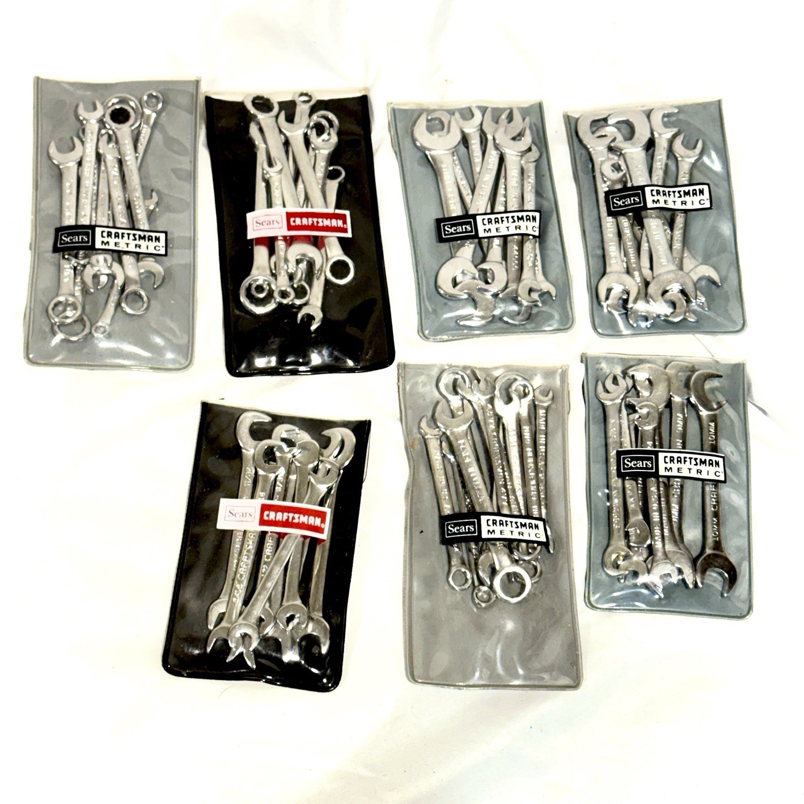 Vintage Sears Craftsman Metric Wrench Sets – Original Pouches – Tool Lot