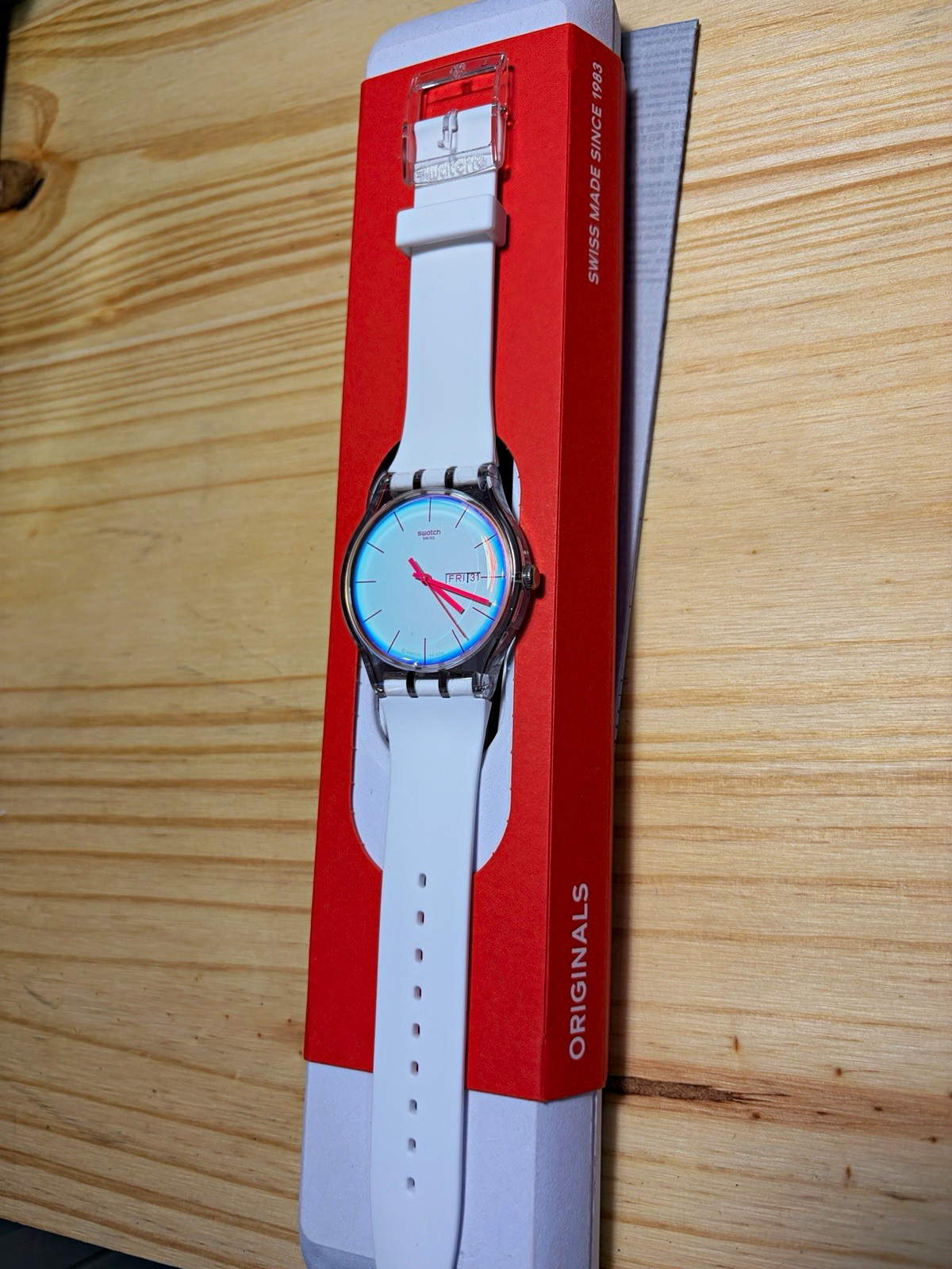 Swatch Polawhite - White Silicone Strap Watch Box/Papers - SO29K704-S14
