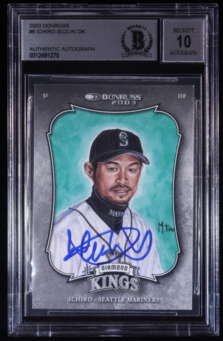2003 Donruss Diamond Kings Ichiro Suzuki Mariners Auto #6 BGS 10 BAS