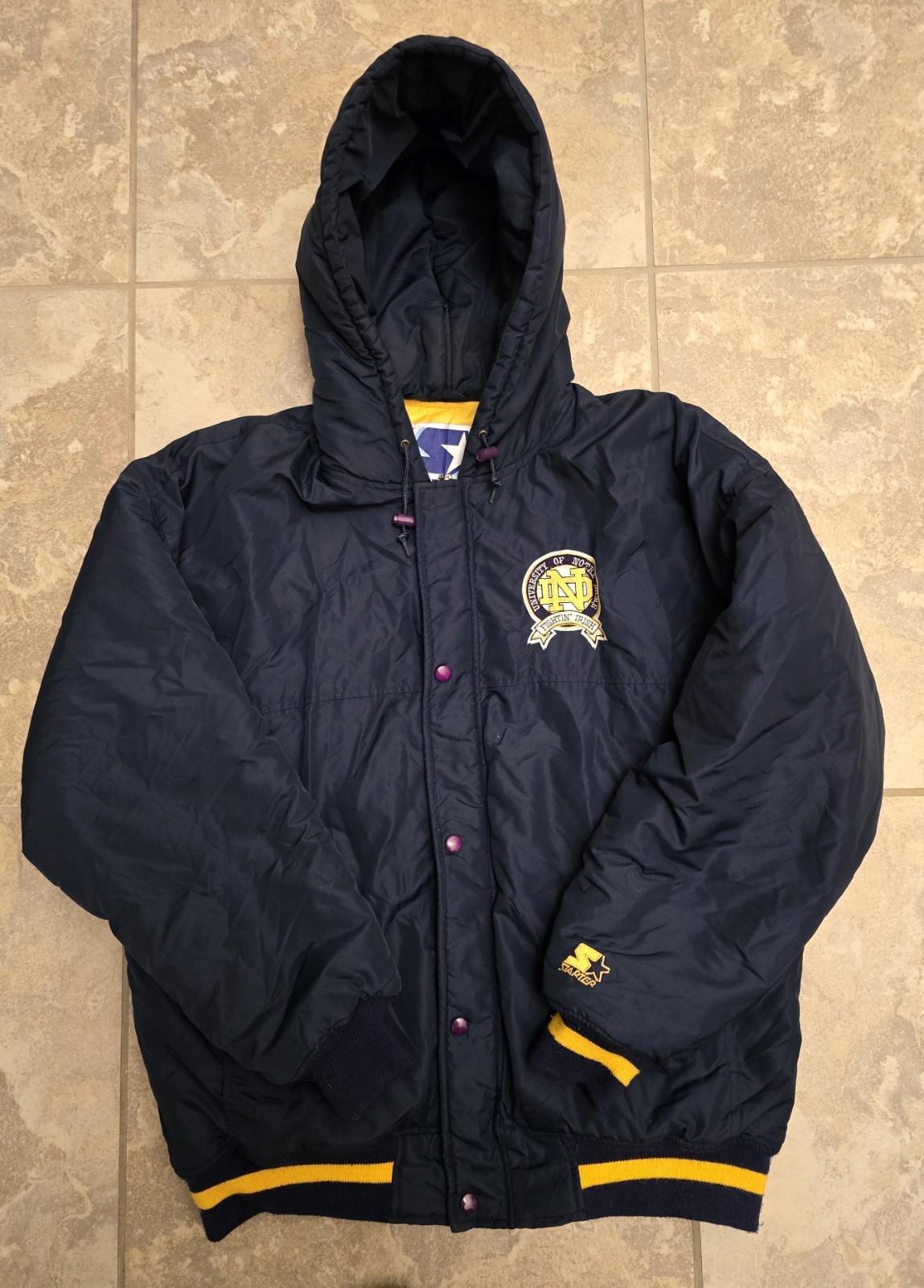 Vintage starter full zipper quilted jacket Large 1990s 