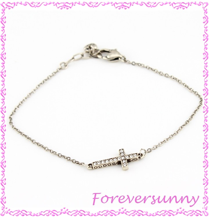 Brighton Starry Night Cross Crystal Silver Sandal Anklet