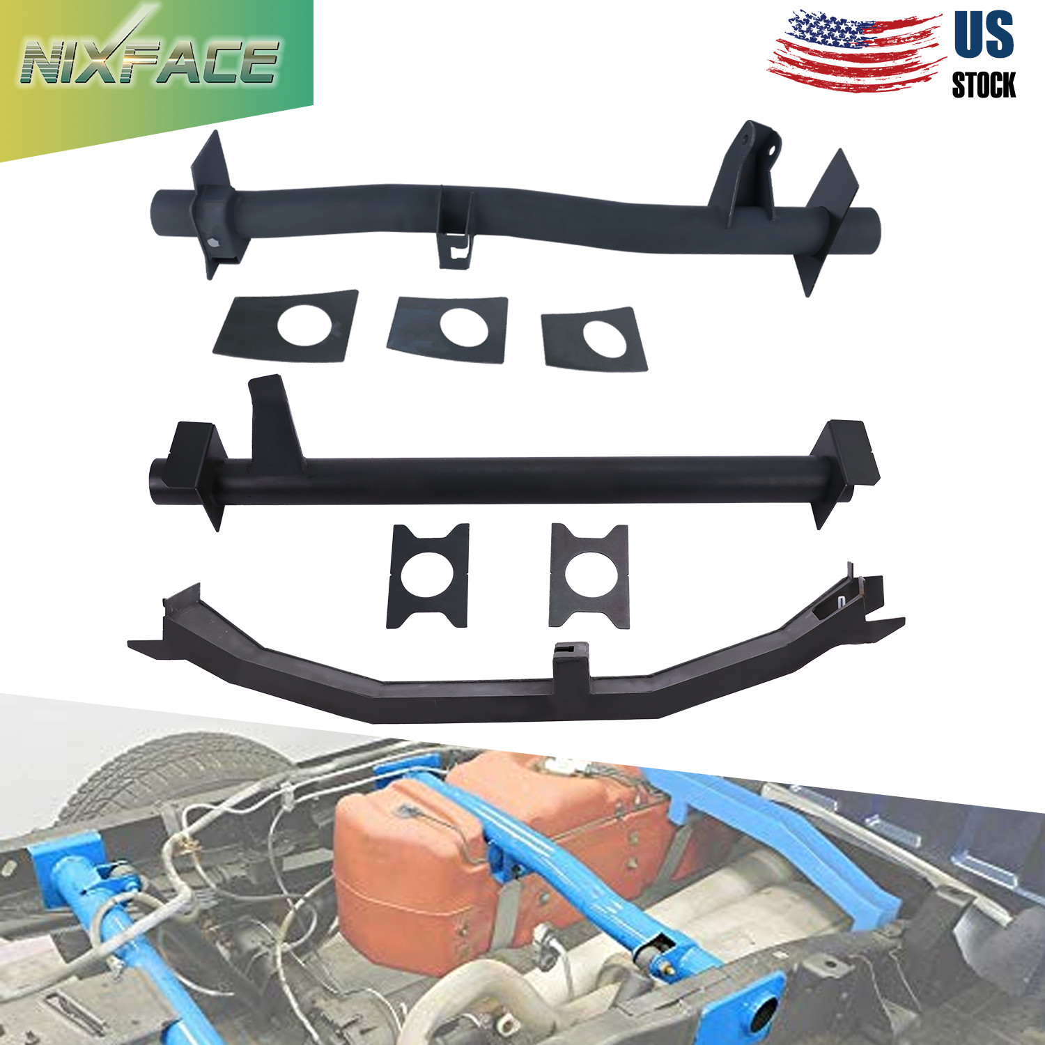 Front & Rear Tank Support& Shock Mount For 07-14 Chevy Silverado/GMC Sierra 1500
