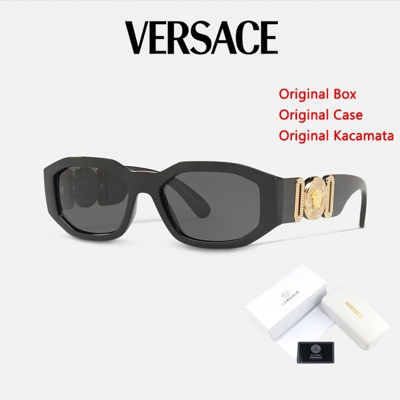 Versace VE4361 Black Gold Sunglasses 53/18/140 Unisex