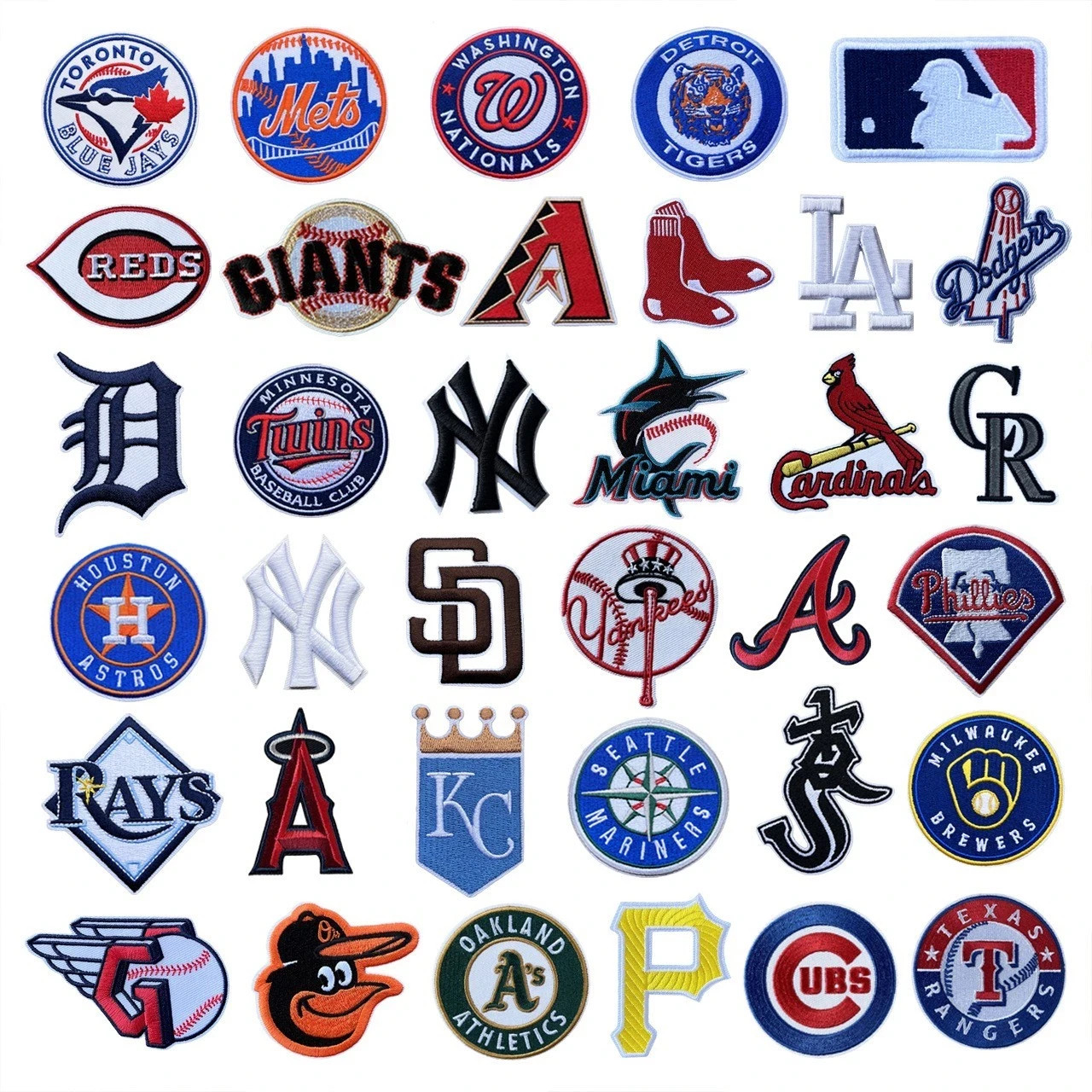 ALL MLB TEAMS LOGO 2-3” IRON ON PATCHES + MLB LOGOS For *35 PATCHES*