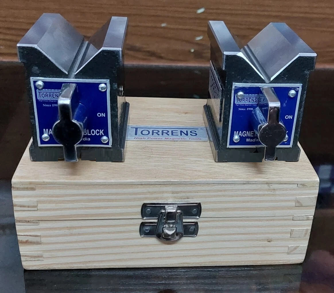 2pcs Precision Magnetic Steel Vee blocks 1-1/2\