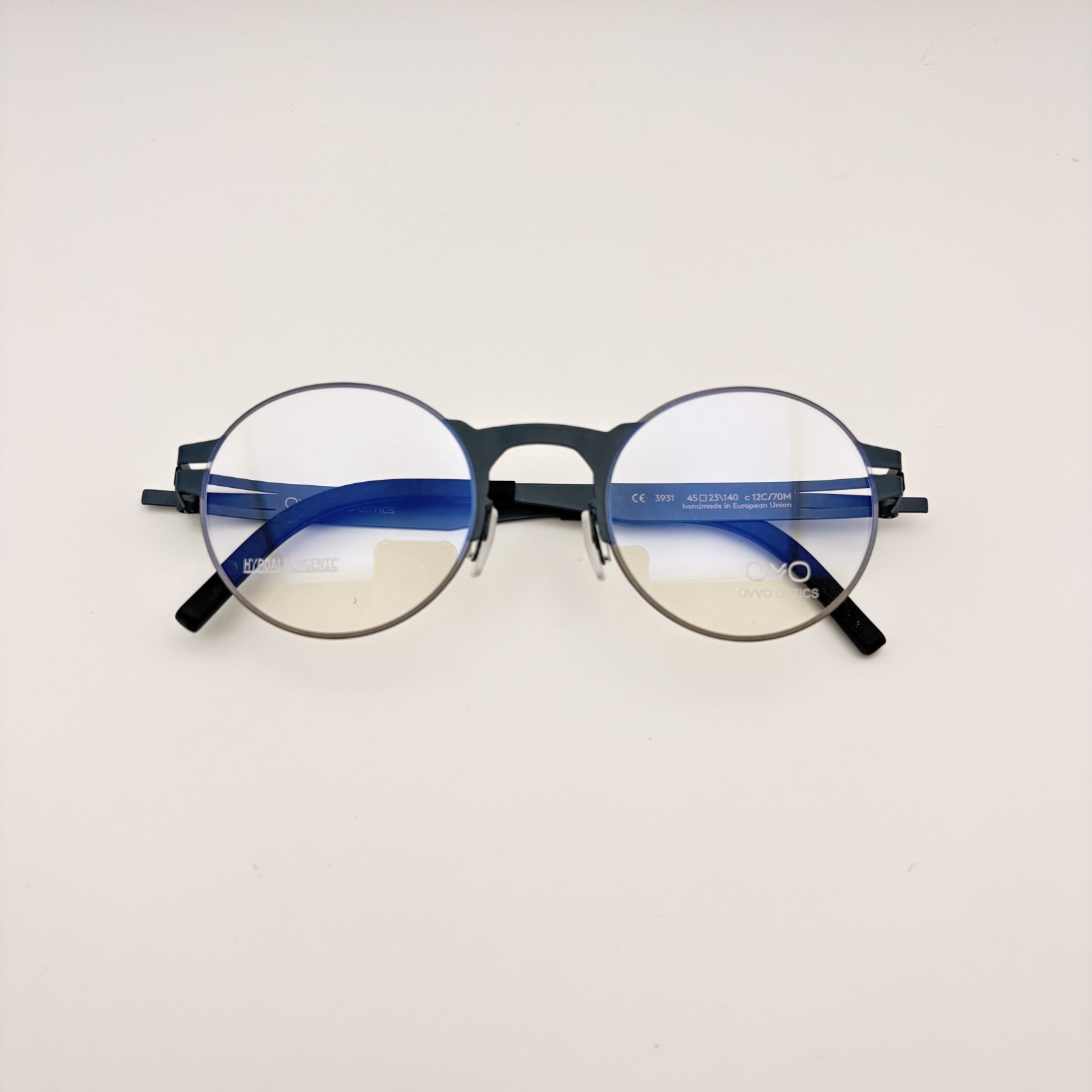 NEW OVVO Optics 3931 12C/70M Air Force Blue Titanium Glasses Frame Europe 45mm NEW OVVO Optics 3931 12C/70M Air Force Blue Titanium Glasses Frame Europe 45mm