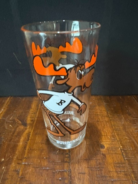 Vtg 1975 Pepsi Collector Series Bullwinkle Glass Tumbler Pat Ward Cartoon Cup